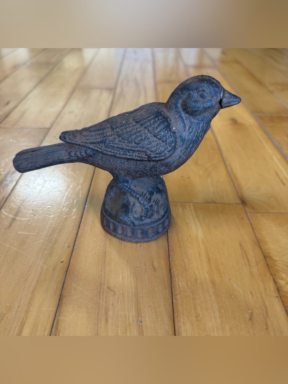 Vintage Decorative Brown Cast Iron Bird Figurine for Pets & Garden